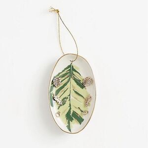 Paper Source Leaf Trinket Jewelry Dish & 3 Pairs Earrings New Ceramic